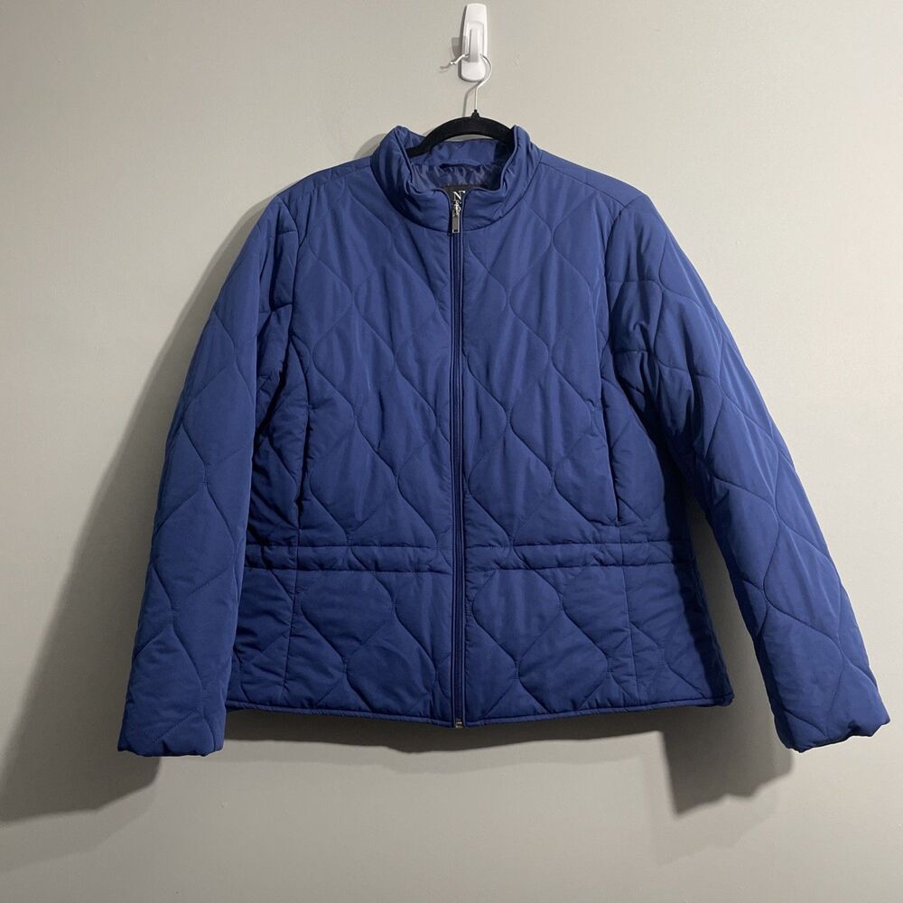 New York & Company Women’s Lightweight Quilted Jacket Blue Size L Fall Casual